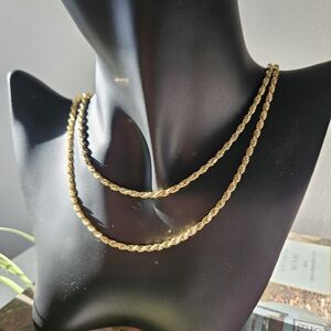 Elegant Vermeil Rope Chain Necklace - 18k on 925 Sterling Silver